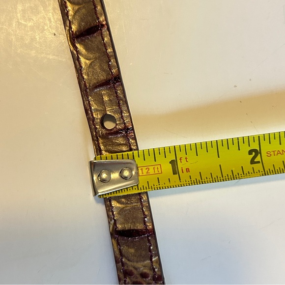 Brahmin handbag strap in croc-embossed leather Brown and Gold - Picture 11 of 14